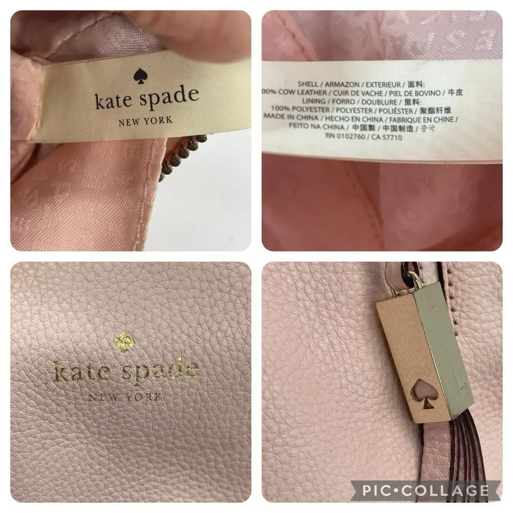 Kate‎ Spade Dominique Pink Leather Street Pebble Purse Handbag Shoulder Strap
